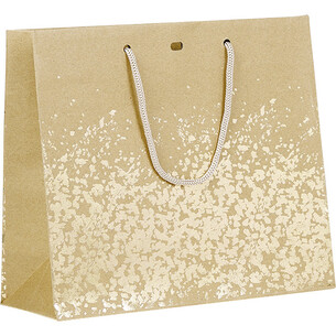 Bag paper kraft gold hot foil stamping gold cord handles...