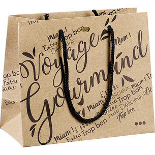 Bag paper kraft black VOYAGE GOURMAND rope handles... 2