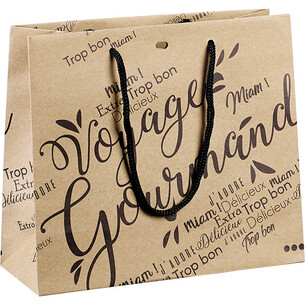 Bag paper kraft black VOYAGE GOURMAND rope handles... 2