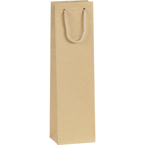 Sac papier kraft 1 bouteille poignées corde œillet