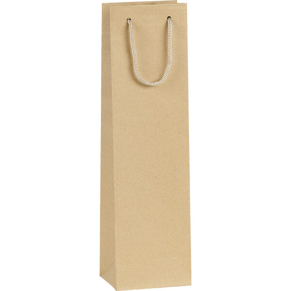 Bag Paper kraft 1 bottle cord handles eyelet