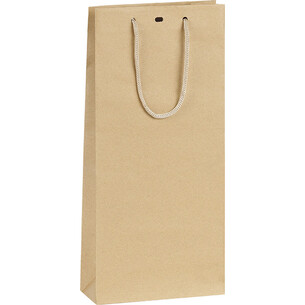 Bag Paper kraft 2 bottles cord handles eyelet