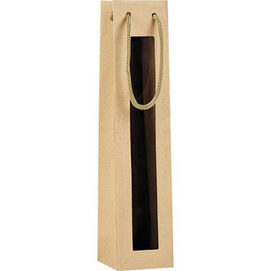 Bag paper kraft half bottle PET window cord handles