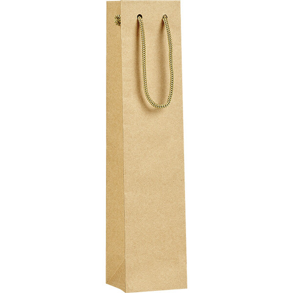 Sac papier kraft 1/2 bouteille poignées corde