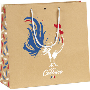 Bag paper kraft 100% COCORICO white cord handles eyelet