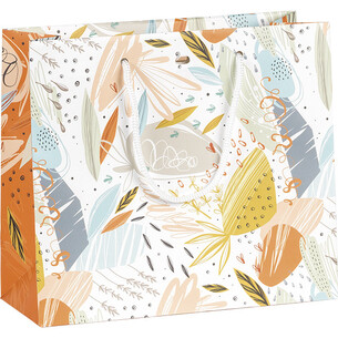 Bag paper ORANGE FRESH white cord handles eyelet