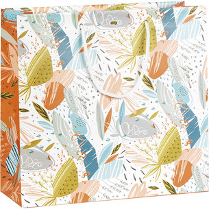 Bag paper ORANGE FRESH white cord handles eyelet