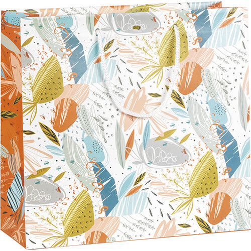 Sac papier ORANGE FRAÎCHEUR poignées corde blanche œillet de fermeture