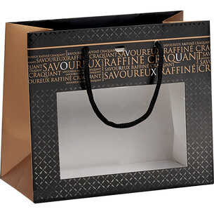 Saco de papel SAVOUREUX preto/cobre janela de PVC alças... 2