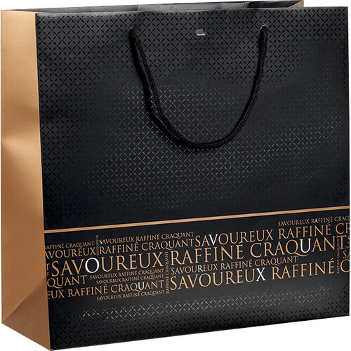 Sac papier SAVOUREUX  noir/cuivre/vernis...