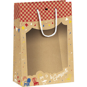 Sac papier kraft LA GUINGUETTE fenêtre PVC poignées corde... 2