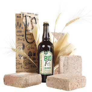 Sac papier kraft 1 bouteille bière décor noir poignées... 2
