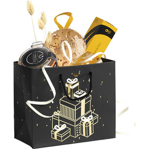 Bag paper CHRISTMAS PRESENTS black/gold hot foil stamping... 2