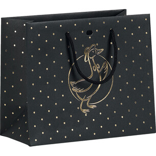 Bolsa papel PATO negro/estampación en caliente dorado...