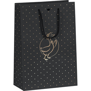 Bolsa papel PATO negro/estampación en caliente dorado...