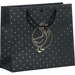 Bolsa papel PATO negro/estampación en caliente dorado...