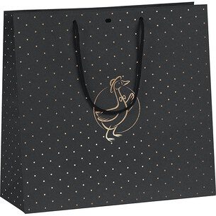 Bolsa papel PATO negro/estampación en caliente dorado...