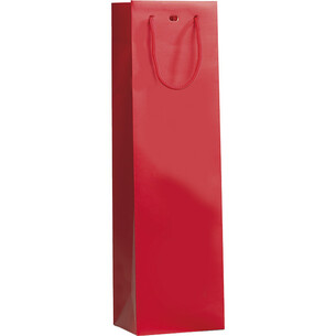 Saco papel 1 garrafa vermelho alças cordão ilhó