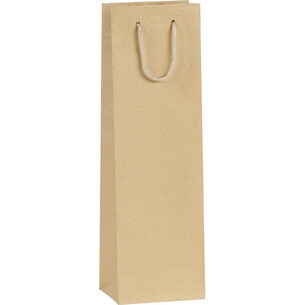 Saco papel kraft 1 garrafa magnum alças cordão ilhó