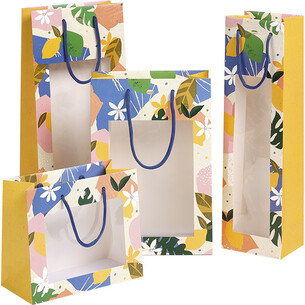 Bag paper CITRUS GARDEN PETwindow cord handles yellow eyelet 2