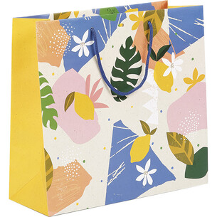 Bag paper CITRUS GARDEN cord handles yellow eyelet