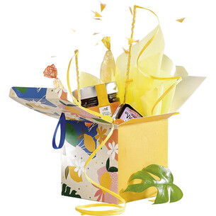 Cube paper CITRUS GARDEN satin ribbon blue 2