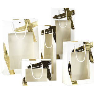 Sac papier 3 bouteilles SIGNATURE blanc/dorure à chaud or... 2