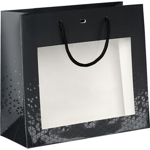Bag paper LIGHTS AND SHADOWS grey/UV printing PET window...