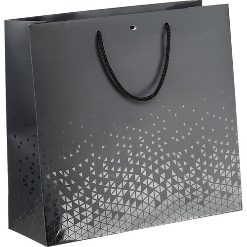 Bag paper LIGHTS AND SHADOWS grey/UV printing cord handles grey eyelet