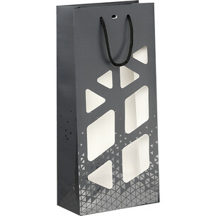 Bag paper 2 bottles LIGHTS AND SHADOWS grey/UV printing...