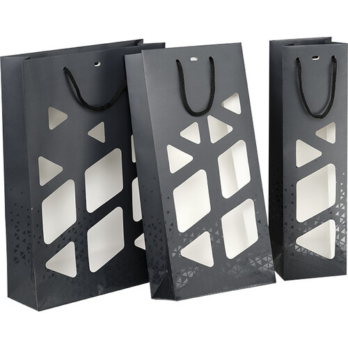 Sac papier 2 btls OMBRE ET LUMIERE gris/vernis...