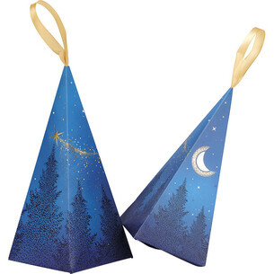 Pyramide papier NUIT ETOILEESbleu/dorure à chaud or ruban... 2