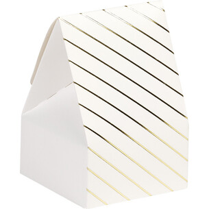 Box paper white gold hot foil stamping