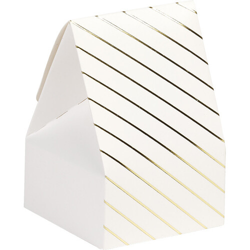 Box paper white gold hot foil stamping