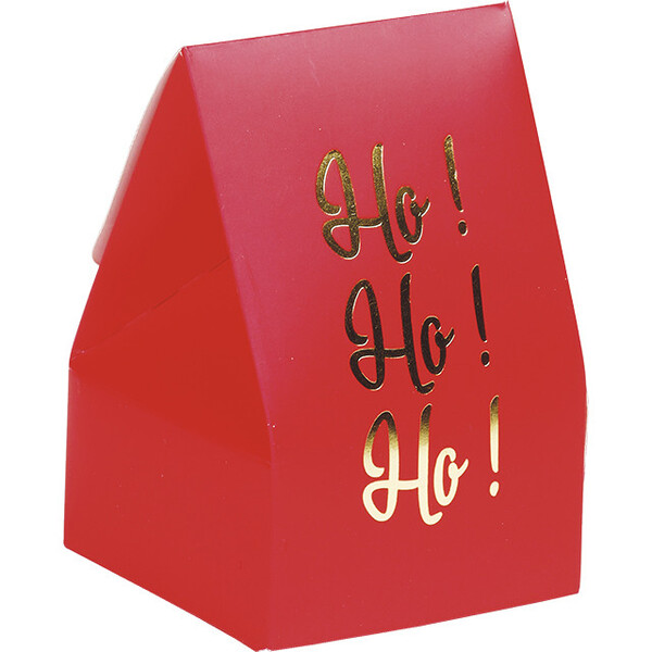 Box paper HO HO HO red/gold hot foil stamping