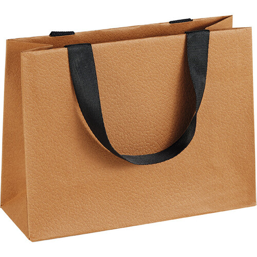 Bag paper HAVANA texture havana handles ribbon black eyelet