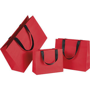 Bag paper RED CARPET texture red handles ribbon black 2
