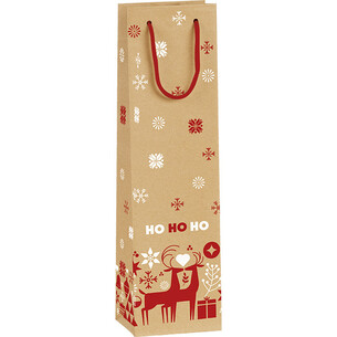 Sac papier 1 bouteille NORDIK rouge/blanc poignée corde... 2