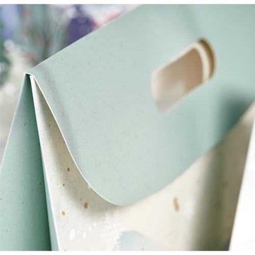 Bag paper foldover SNOWY COUNTRY/gold hot foil...