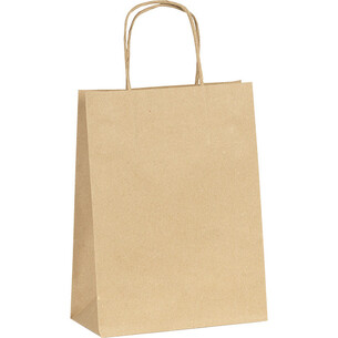 Bag paper kraft brown 90g side twisted handle - 100...
