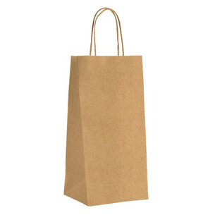 Bag paper kraft brown 2 bottles 100g side twisted handle...
