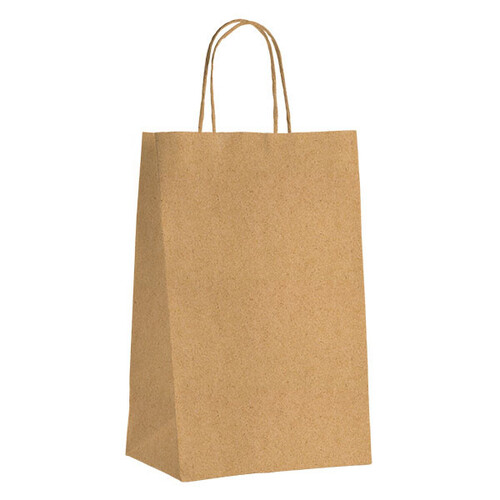 Bolsa de Papel kraft marrón 100g fuelles laterales asas retorcidas - paquete de 100 piezas