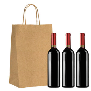 Sac papier 3 bouteilles kraft brun 100g soufflets... 2