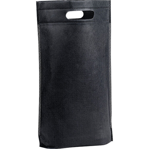 Sac polypropylène intissé 2 bouteilles coloris noir