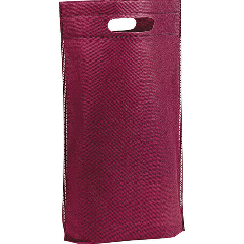 Sac polypropylène intissé 2 bouteilles coloris lie de vin