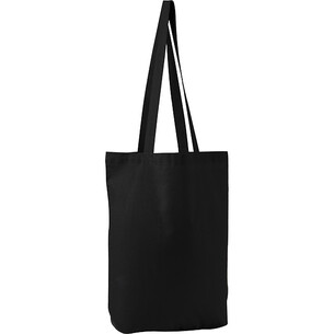 Tote bag cotton black without decoration 2 handles