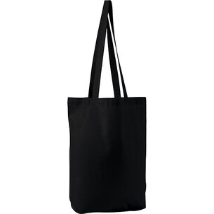 Tote bag cotton black without decoration 2 handles 2