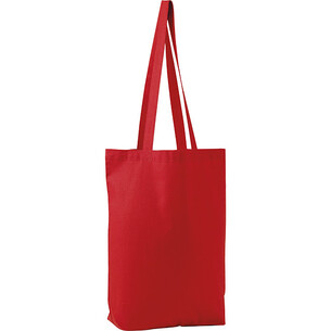Tote bag cotton red without decoration 2 handles