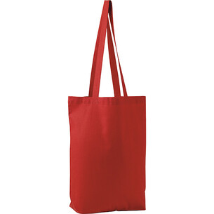 Tote bag cotton red without decoration 2 handles 2