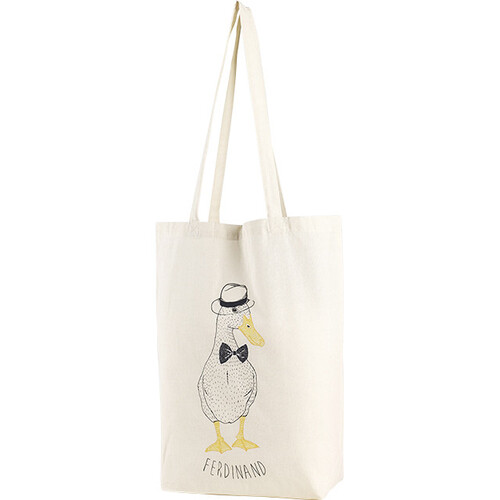 Tote bag 1 cotton black/yellow FERDINAND duck design